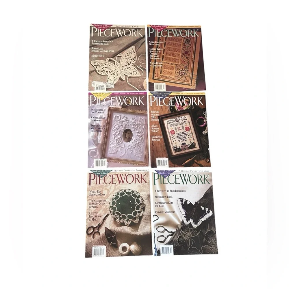 Piecework Magazine Complete Year 2001 Lot of 6 Vintage Knitting Needlework Art